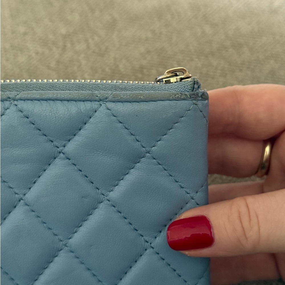 Chanel Blue Quilted O pouch clutch - Picture 11 of 15